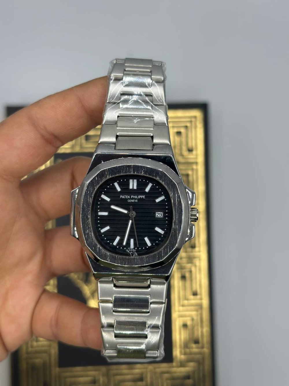 Patek Philippe Nautilus Gümüş Siyah Kadran Erkek Kol Saat S877 Ürün ikincil görseli