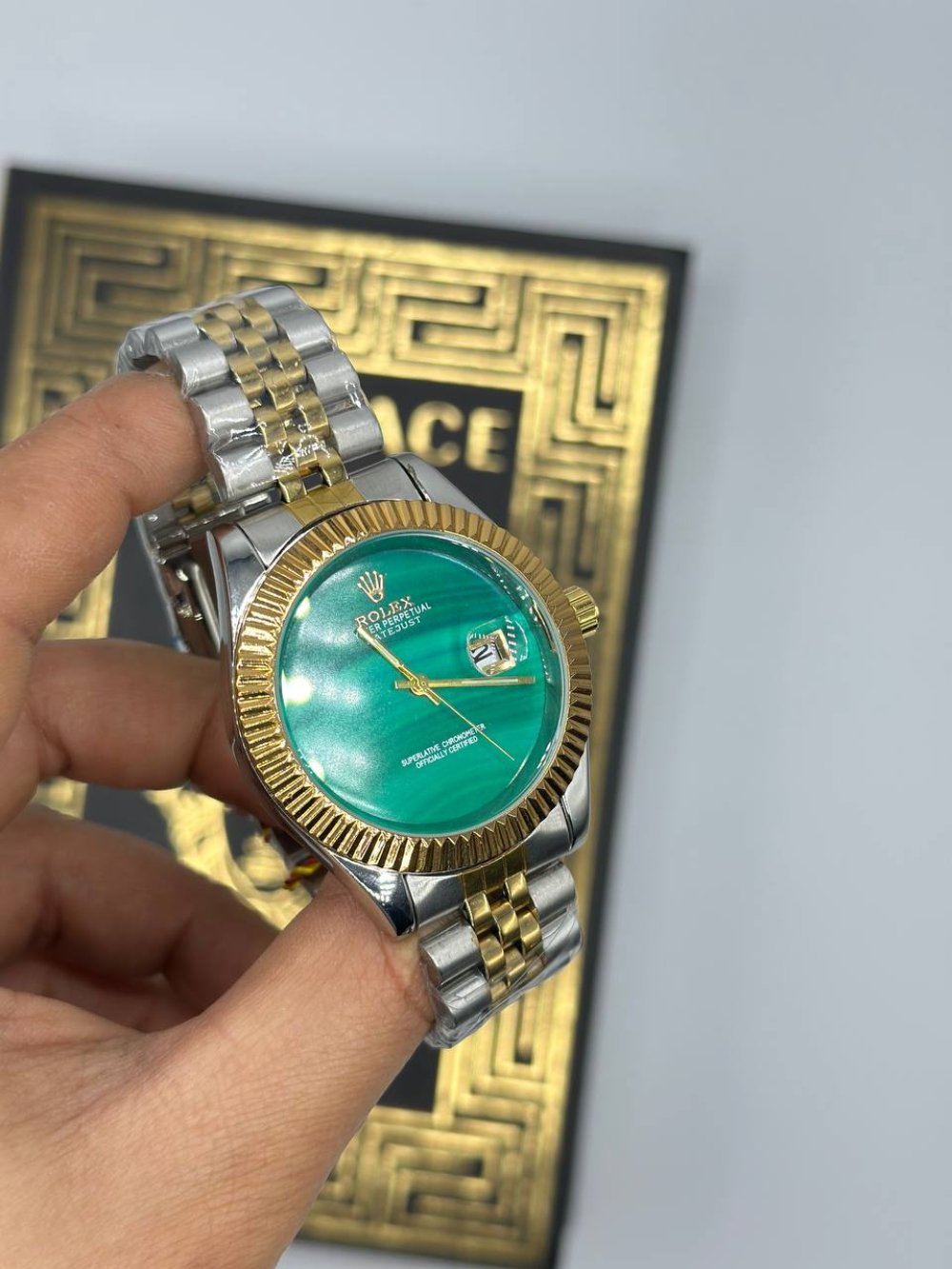 Rolex Datejust Gold Gümüş Yeşil Kadran Erkek Kol Saat S920 Ürün ikincil görseli