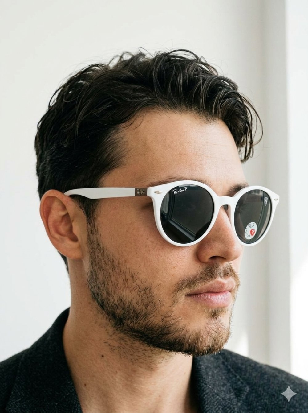 Rayban Ferrari Yuvarlak Beyaz Gri Saplı İthal Unisex Gözlük G4362-VLL Ürün ikincil görseli
