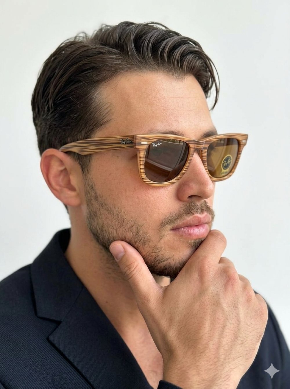 Rayban Wayfarer Ahşap Desenli Eğimli İthal Unisex Gözlük G4378-VLL Ürün ikincil görseli